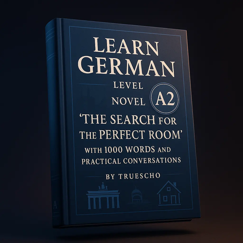 german_a2_book تعلم الألمانية المستوى A2: رواية "البحث عن الغرفة المثالية" مع 1000 كلمة ومحادثات عملية - الصورة 1